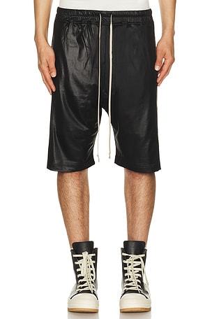 DRKSHDW by Rick Owens Wide Pusher Shorts in Black
