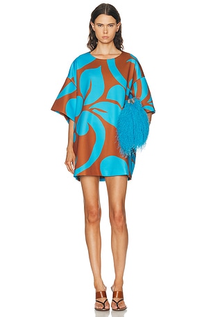 Dries Van Noten Dekkora Dress in Teal,Brown