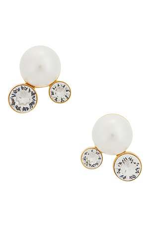 Dries Van Noten Handmade Shell Paste Small Earrings in Metallic Gold