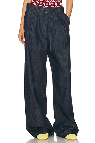 Dries Van Noten Peaches Pants in Navy