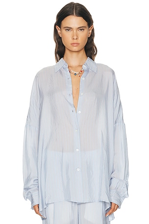 Dries Van Noten Casia Shirt in Baby Blue