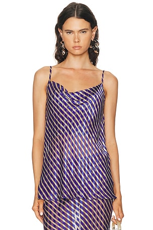 Dries Van Noten Chai Shirt in Royal,Orange