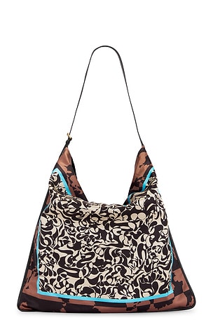 Dries Van Noten XL Scarf Bag in Burgundy,Blue