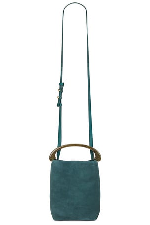 Dries Van Noten Small Resin Handle Small Crossbody Bag in Teal
