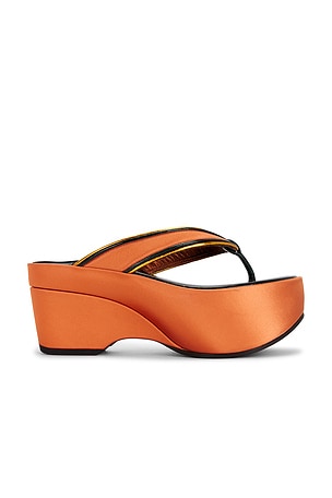 Dries Van Noten Platform Sandal in Burnt Orange,Metallic Copper