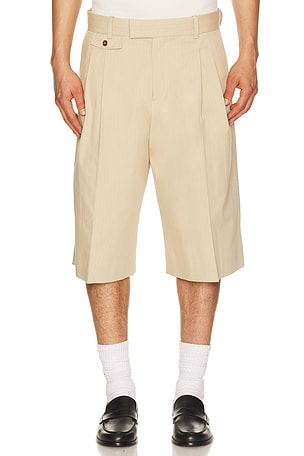 Drôle De Monsieur Short Long Coton in Brown