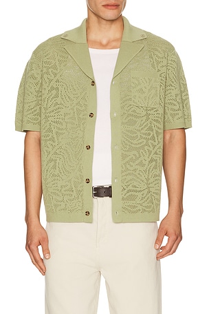 Drôle De Monsieur Chemise Maille Dentelle in Green