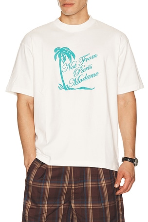 Drôle De Monsieur T-Shirt Slogan Palmiers in White