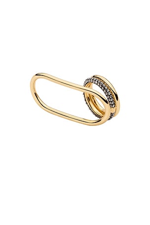 Demarson Farah Hand Ring in Metallic Gold, Metallic Silver