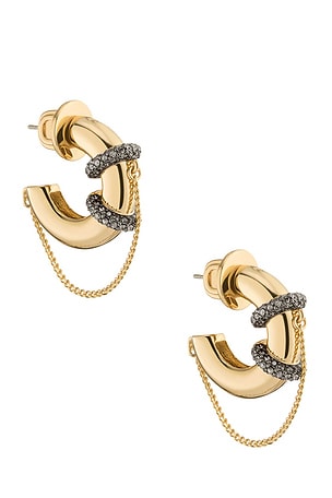 Demarson Molly Hoop Earrings in Metallic Gold