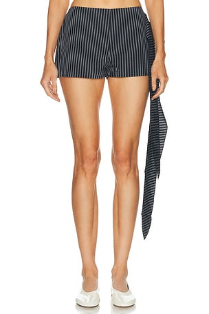 Deiji Studios Belted Short in Black