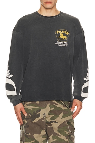 Duke + Dexter DR3 Sponsors Waffle Long Sleeve Tee in Black