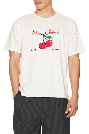 Duke + Dexter Mon Cheri T-Shirt in White