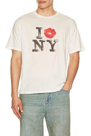 Duke + Dexter I Kiss NY T-Shirt in Cream