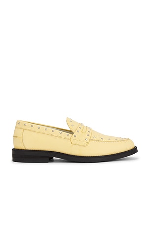 Duke + Dexter Wilde Studded Penny Loafer in Cream