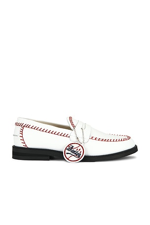 Duke + Dexter Wilde Dexter Baseball Penny Loafer in White