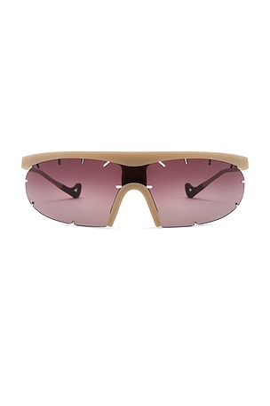 District Vision x PAF Koharu Eclipse Sunglasses in Cream