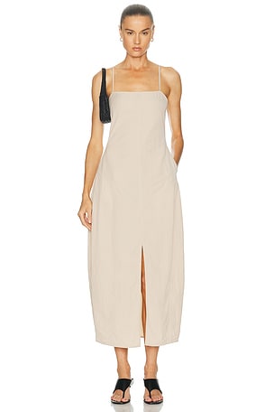 EAVES Eva Curved Maxi Dress in Beige