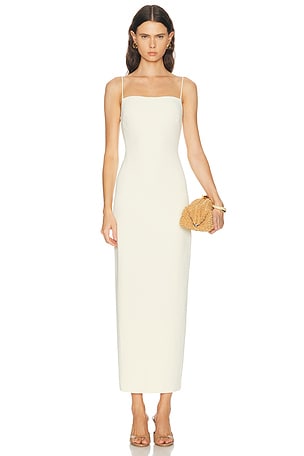 EAVES x Blake Evin Dani Polished Crepe Maxi Dress in Ivory
