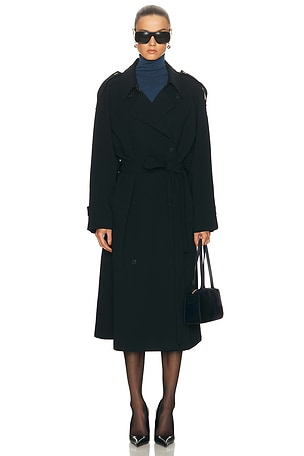 EAVES Lumi Trench Coat in Black