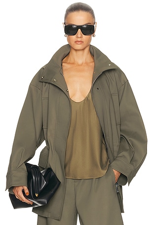 EAVES Mai Compact Suiting Parka Jacket in Olive