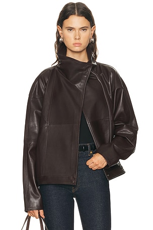 EAVES Mildri Leather Jacket in Brown
