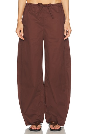 EAVES Lana Barrel Leg Pant in Chocolate
