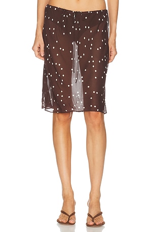 EAVES Malene Midi Skirt in Brown