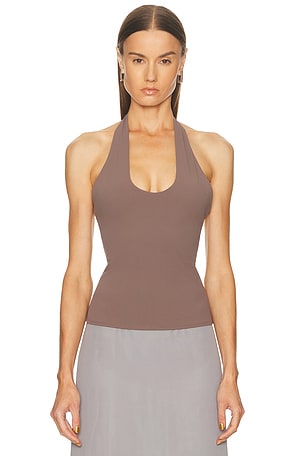 EAVES Simeon Halter Top in Brown