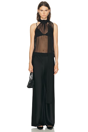 EAVES Grethe Halter Top in Black