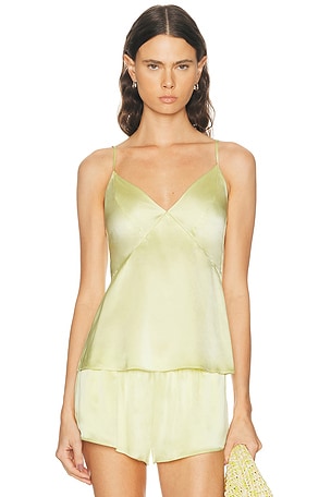 EAVES Dara Silk Top in Yellow