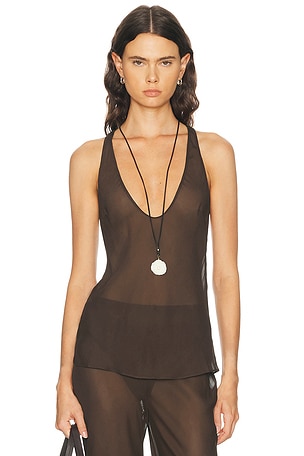 EAVES Vivian Top in Chocolate