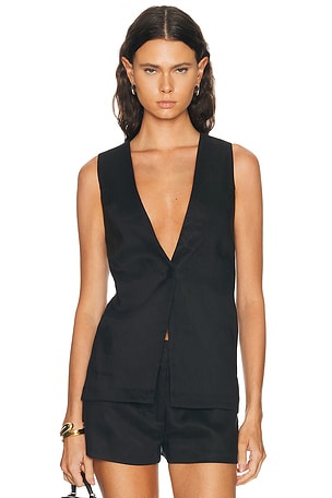 EAVES Iyla Vest Top in Black