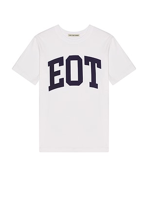 Every Other Thursday Garment Dyed Collegiate Logo Tee in White