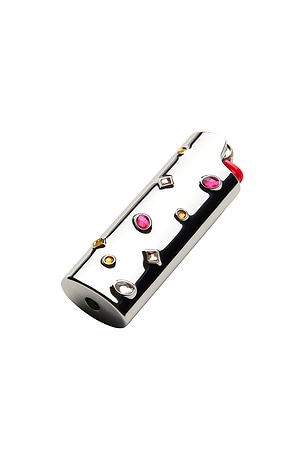 Edie Parker Little Gems Lighter Case in Metallic Silver
