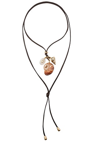 Eliou Area Charm Wrap Necklace in Brown