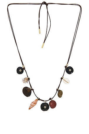 Eliou Moku Wrap Necklace in Brown