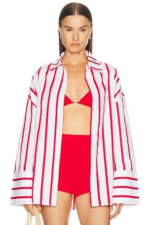 ELCE Reverie Button Up Shirt in Red