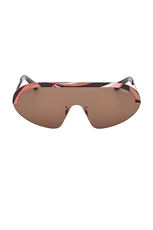 Emilio Pucci Shield Sunglasses in Brown