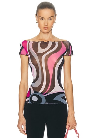 Emilio Pucci Cap Sleeve Top in Black
