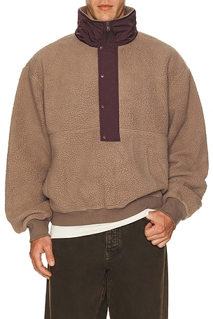Entire Studios System Half Zip Fleece in Brown