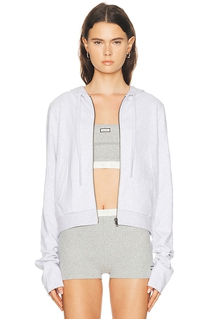 Entire Studios Cropped Zip Up Jacket in Light Grey