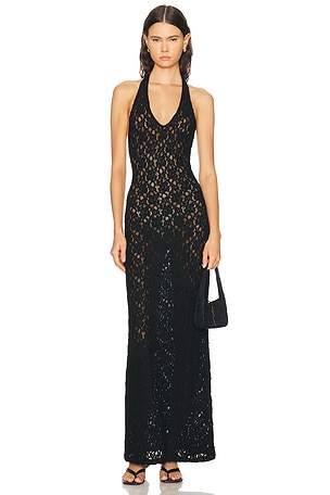 enza costa poplin halter dress in White Double Plunge