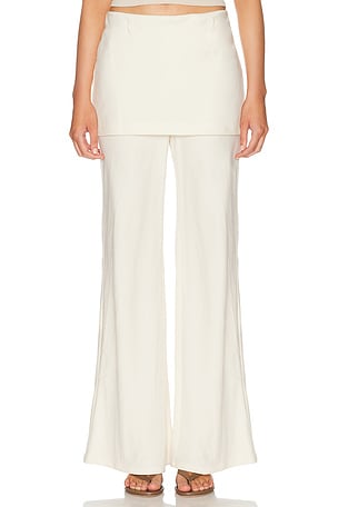 Enza Costa Twill Apron Pant in Ivory