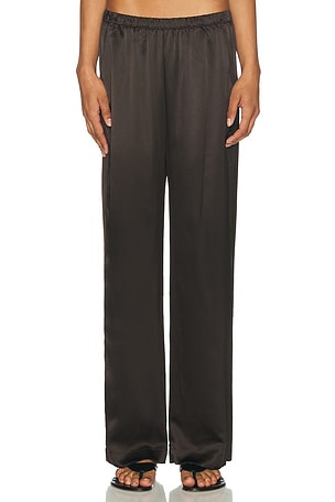 Enza Costa Silk Satin Everywhere Pant in Brown