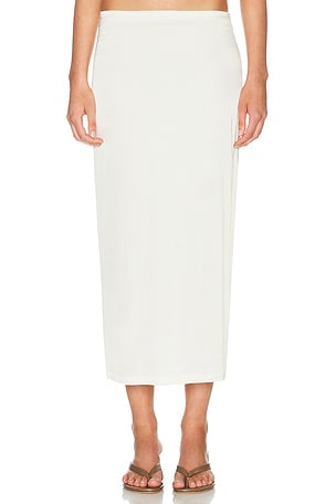 Enza Costa Lustre Column Skirt in Ivory