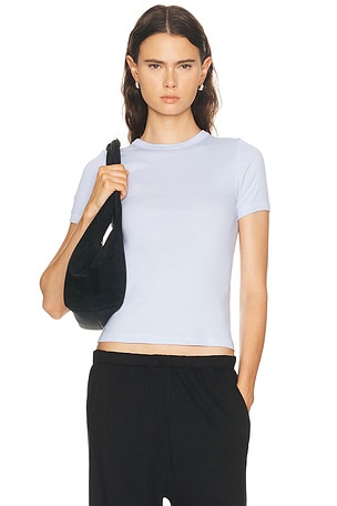 Enza Costa Supima Cotton New Classic Tee in Baby Blue