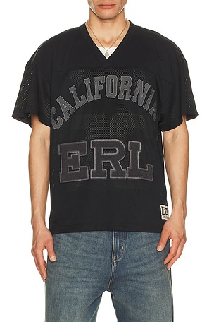 ERL Unisex Mesh Football Tee Knit in Black