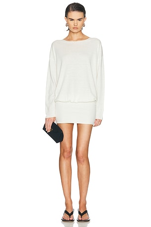 Eterne Boatneck Mini Dress in Black