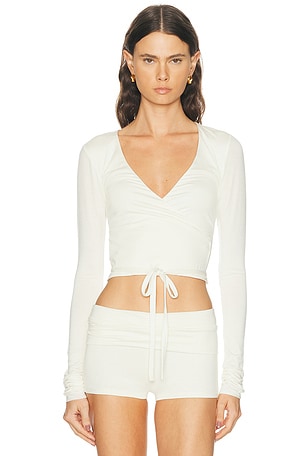 Eterne Wrap Top in Ivory